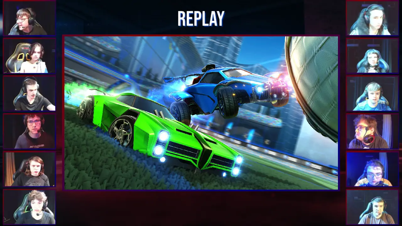 12-player camera replay layout produced by ZMS Esports Studio