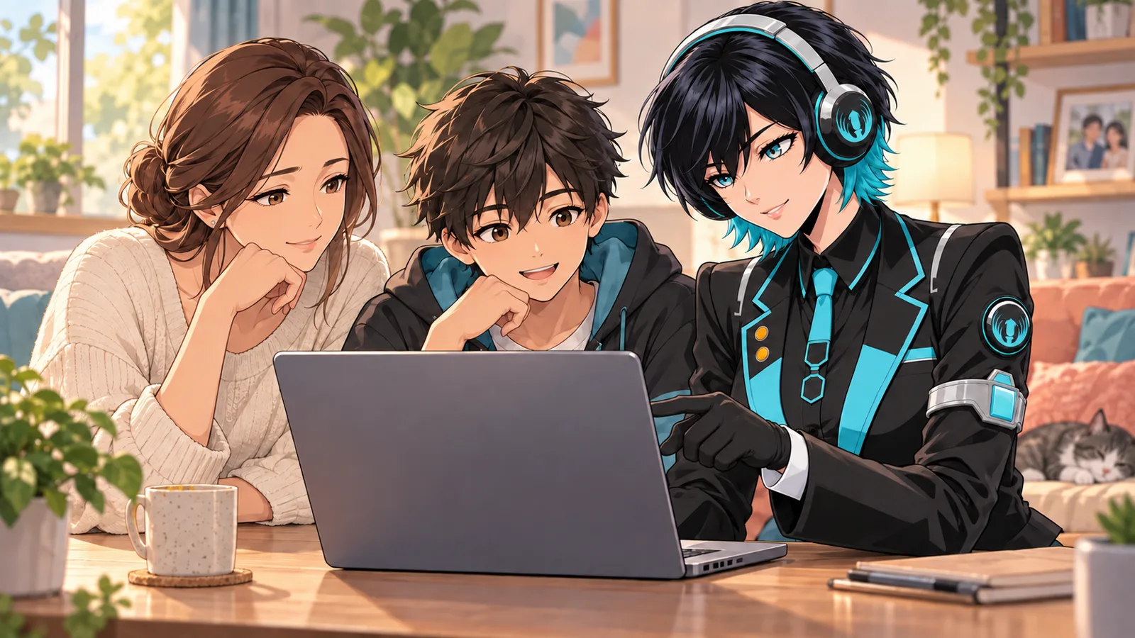 Parent and teenager reviewing VALORANT safety settings with Tenkai
