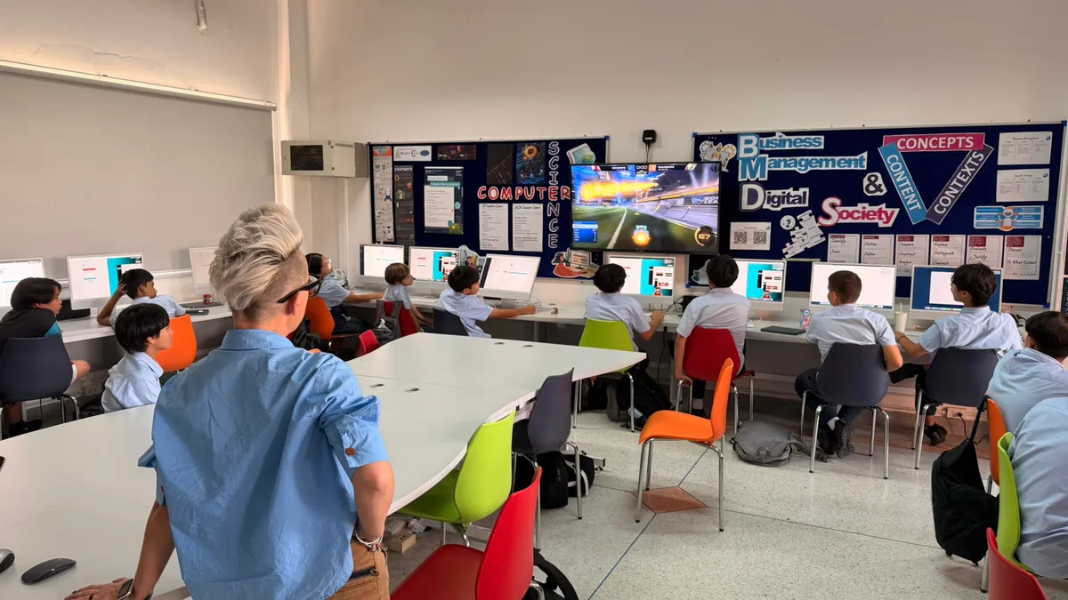 School classroom running a Squid esports lesson